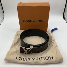Louis Vuitton M9821 Brown Monogram Silver LV Buckle Belt Size 100  40