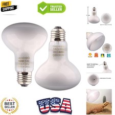 Reptile Basking Light Bulb - 100W Reptile Heat Lamp 2 Pack UVA Daylight Amphi...