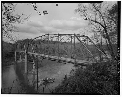 5. NORTH ELEVATION WEST SPAN, LOOKING SOUTHWEST - Clarkton Bridge, Spanning