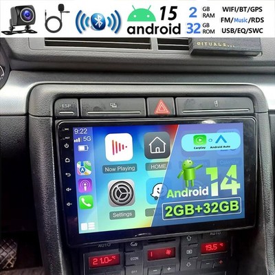Für Audi A4 8E 8H B6 B7 2000-2009 2+32G Android 14 MIK KAM Carplay Autoradio GPS