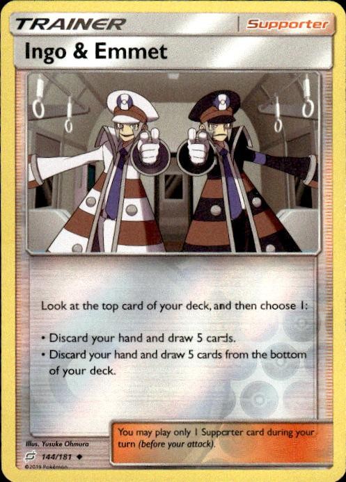 Pokemon Reverse Holo Ingo & Emmet SM - Team Up 144/181 LP