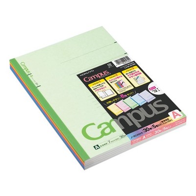 KOKUYO Campus Notebook, a 7Mm Ruled, Semi-B5, 30 Sheets, 30 Lines, Pack of 5, 5