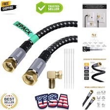Coaxial Cable 6 ft-2 Pack, Quad Shielded RG6 Coax Cable Cord, Male F Gold-Pla...