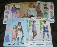 Lot of 5 Sewing Patterns Girls Size 7-14 Tunics Leggings Dresses Lounge Wear....