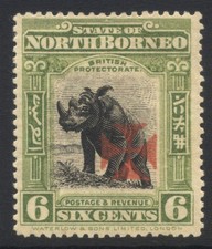 North Borneo 1916 6c apple-green SG194a Mint Cat &pound;250