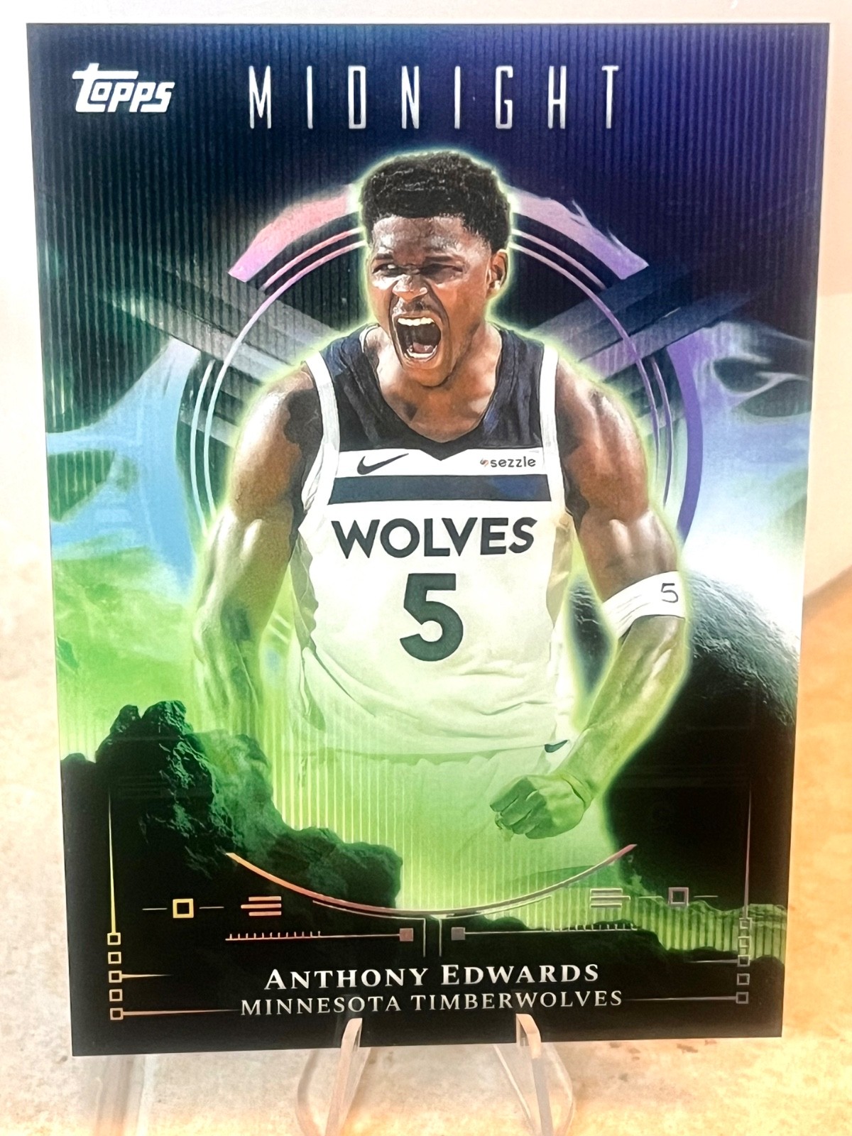 Anthony Edwards 2025-26 Topps Midnight #NV-4 Night Vision SSP