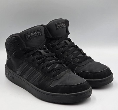 adidas Hoops 2.0 Mid Core Black Men's Size 10 Black Sneakers FV7229