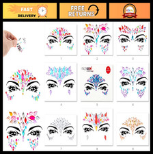 Festival Face Gems - Adhesive Glitter Jewel Stickers for Rave  Body Art 9 PCS 