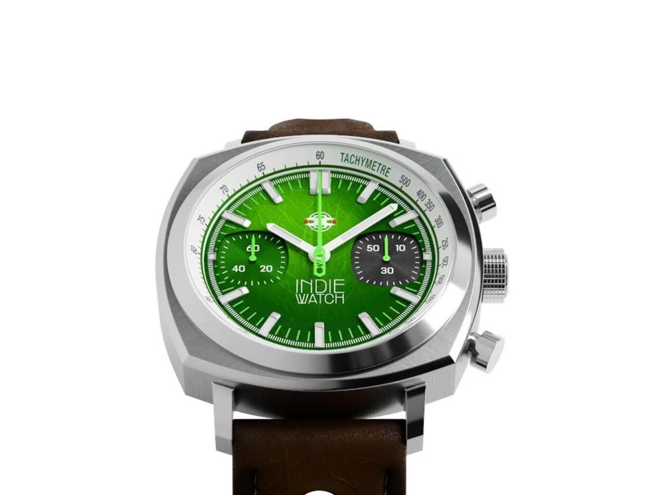 Indie Watch Strum Quartz Watch, Green, 42 mm, Chronograph, 521W - Image 4 of 4