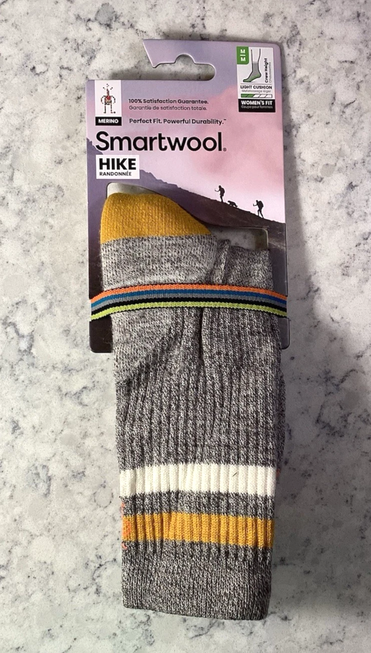 Smartwool Women's Hike Light Cushion Tube Stripe Crew Sz. Medium *As Shown* NEW