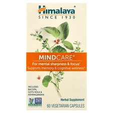 Himalaya MindCare 60 Vegetarian Capsules Dairy-Free, Gluten-Free, GMP Quality