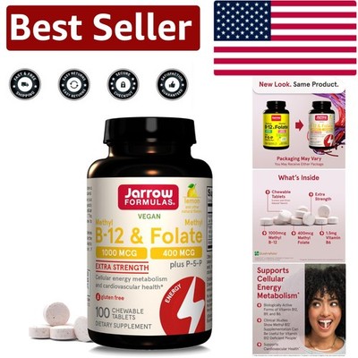 Extra Strength Methyl B-12 1000MCG & Folate 400MCG Chewable Tablets - 100 Count
