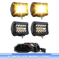 4pc 4inch Led Work Light Cube Pods Off-road Fog Lamp White Amber Strobe Flash 4pc 4inch Led Work Light Cube Pods Off-road Fog Lamp White Amber Strobe Flash