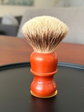 Vintage Simpson Butterscotch Shaving brush - Shavemac Silvertip Badger Knot