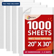 1000 Sheets White Tissue Paper Bulk, 20" x 30" Packing Supplies for Moving  Pac