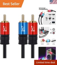 Tangle-Free Gold Plated 10ft RCA Subwoofer Cable - High-Quality Sound Transfer
