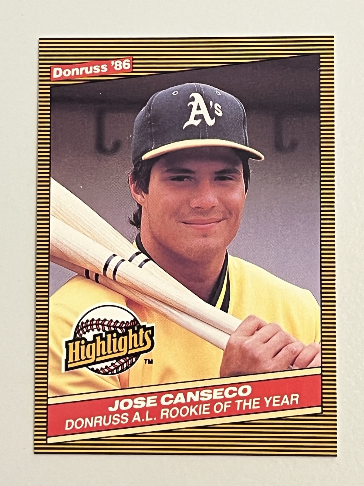 1986 Donruss Highlights #55 Jose Canseco MLB Oakland Athletics