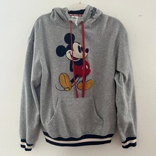 Original Mickey Mouse Embroidered Disneyland Hoodie Sweatshirt Adult Small Gray