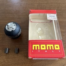 Momo Italy Shift Knob Black Leather X Chrome Plated Sfera Leather Reverse Shift