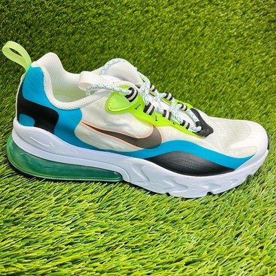 Nike Air Max 270 React SE Boys Size 7Y White Blue Athletic Running Shoes Sneaker
