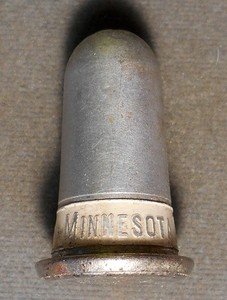 Prison Shaker: Minnesota Prison Industries (Around Base). Aluminum salt shaker,