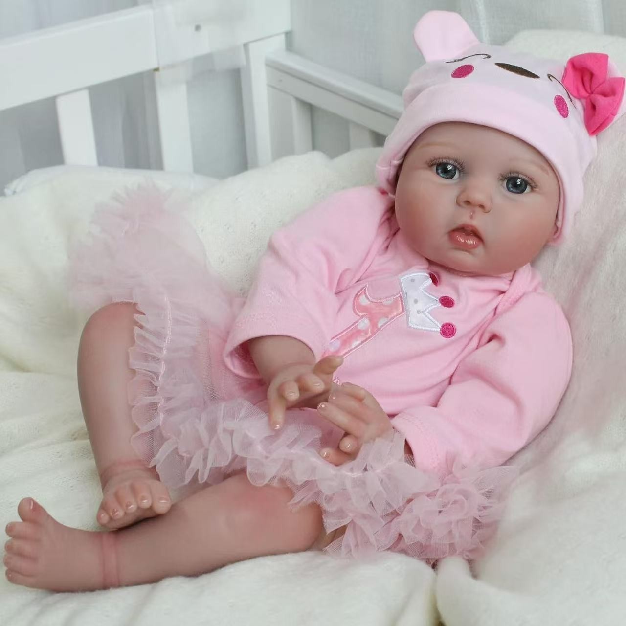 22" Reborn Baby Dolls Vinyl Silicone Handmade Newborn Doll Realistic Xmas Gift