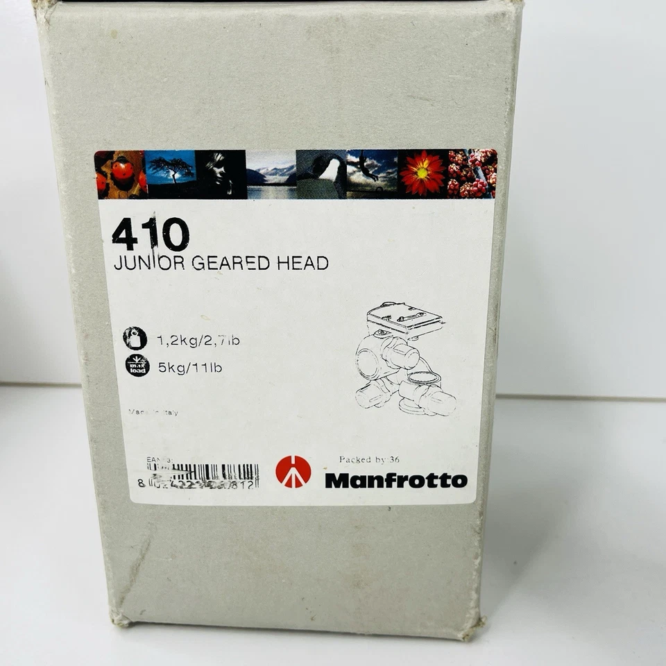 Manfrotto 410 Junior Geared Head Tripod Head w/ Box – Missing Plate - Image 2 of 4