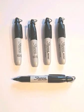 5pk Mini Permanent Markers with Keychain Clips Fine Point New