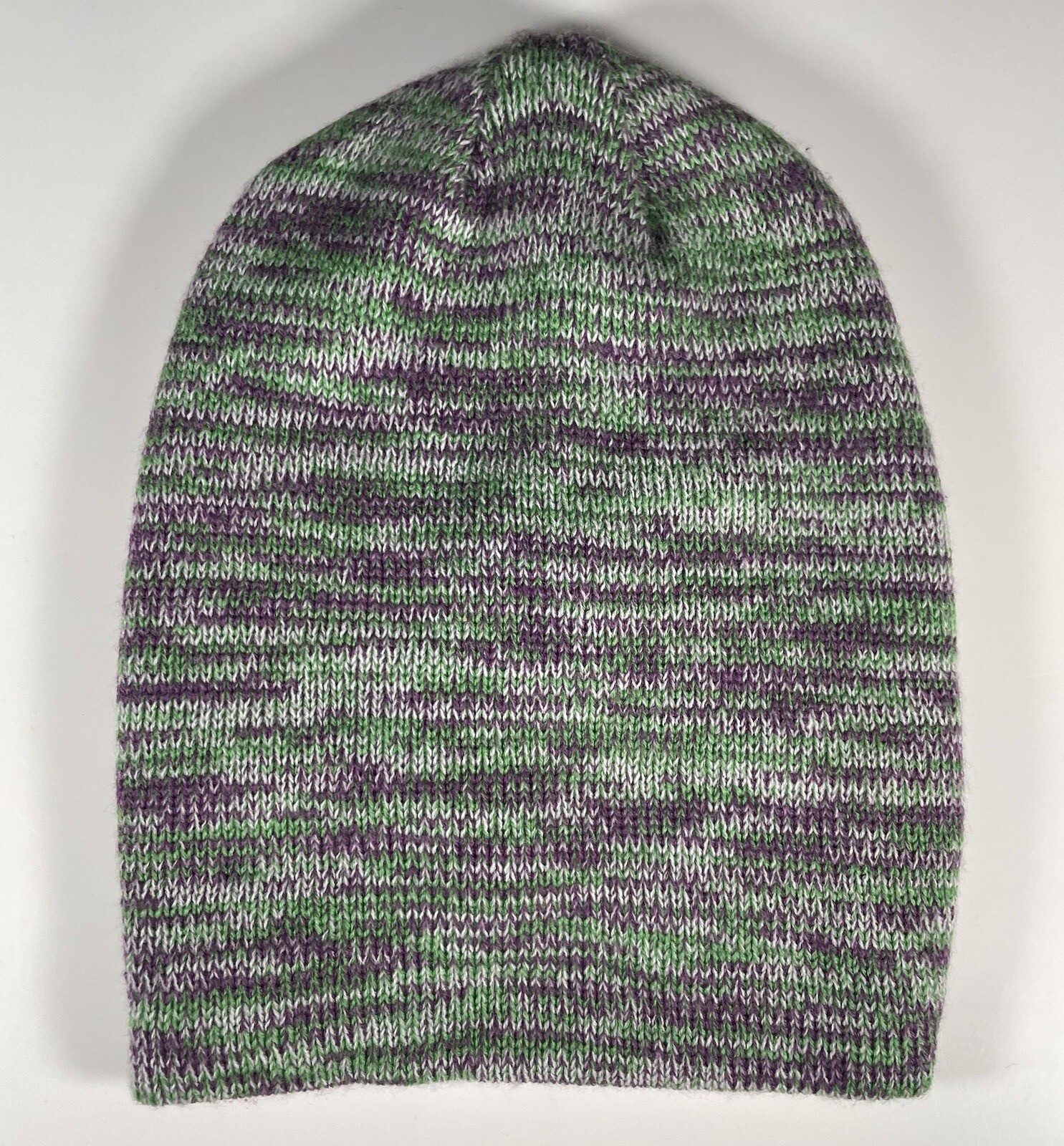 PONY Cappello donna berretto marmotta taglia unica viola verde tessuto increspato coda di cavallo maglia caldo