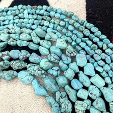 Natural Turquoise 100 Real Gemstone Nugget Loose Beads Strand 15" AAA