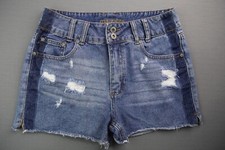 Women's Maurices Cut Off Jean Shorts High Rise Distressed Size 3/4 Waist 28
