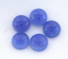 One 10mm Round Natural Blue Chalcedony Cab Cabochon Gemstone Gem Stone ES8020