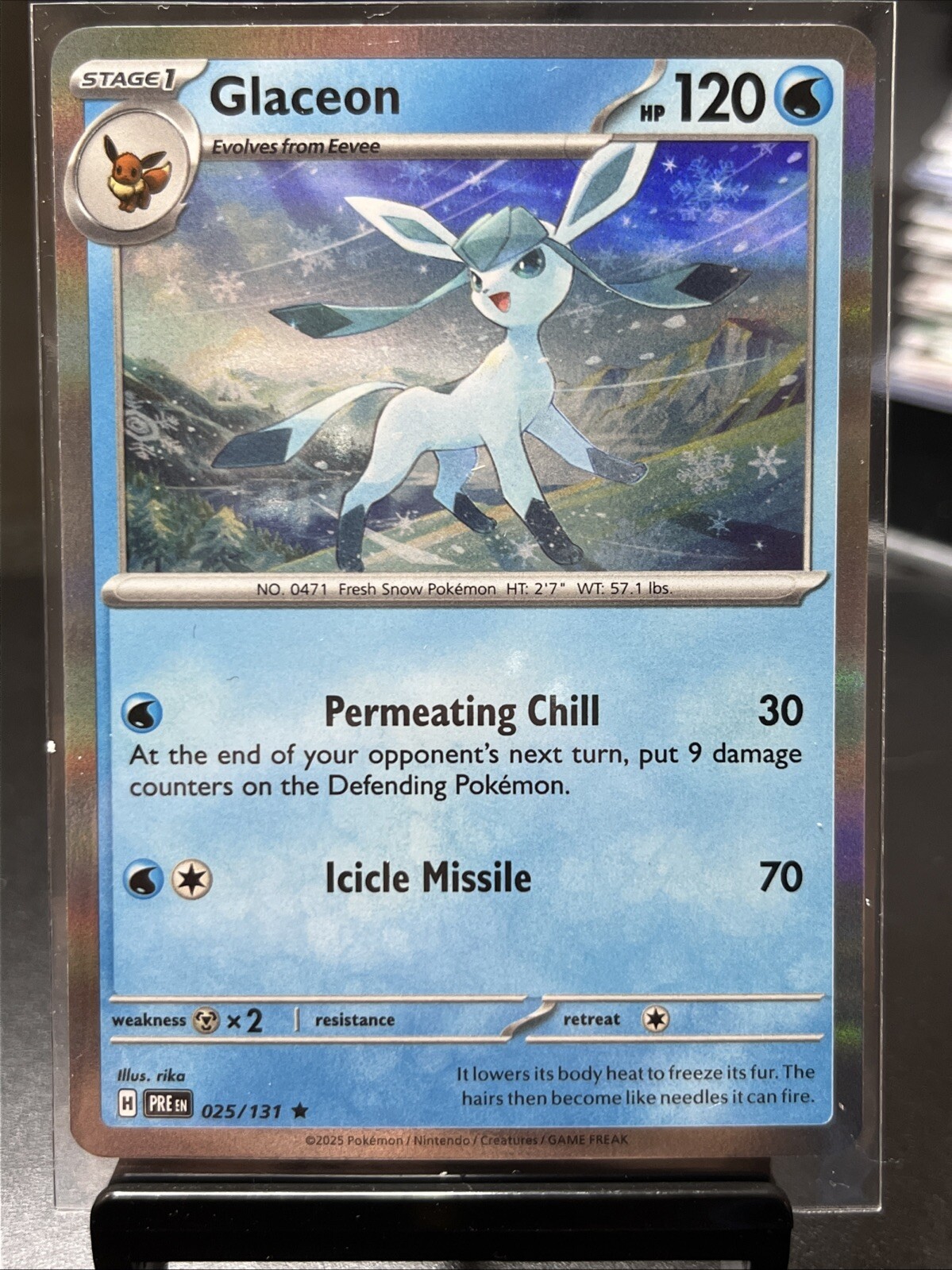 Glaceon Holo NM 025/131 SV: Prismatic Evolutions Pokemon