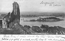 England 1902 Plymouth Drake's Island vintage postcard