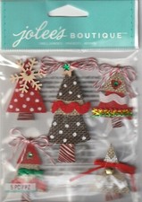 Jolee's Boutique 3D Stickers HOLIDAY BURLAP TREES LAST ONE 95740 Fast FREE Ship