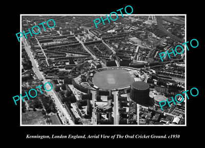 OLD POSTCARD SIZE PHOTO KENNINGTON LONDON ENGLAND THE CRICKET GROUND c1950
