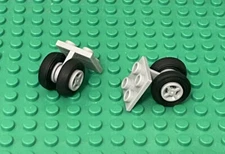 Lego 2 Light Bluish Gray 2x2 With Wheels Holder W/ Tires,airplane landing Gear