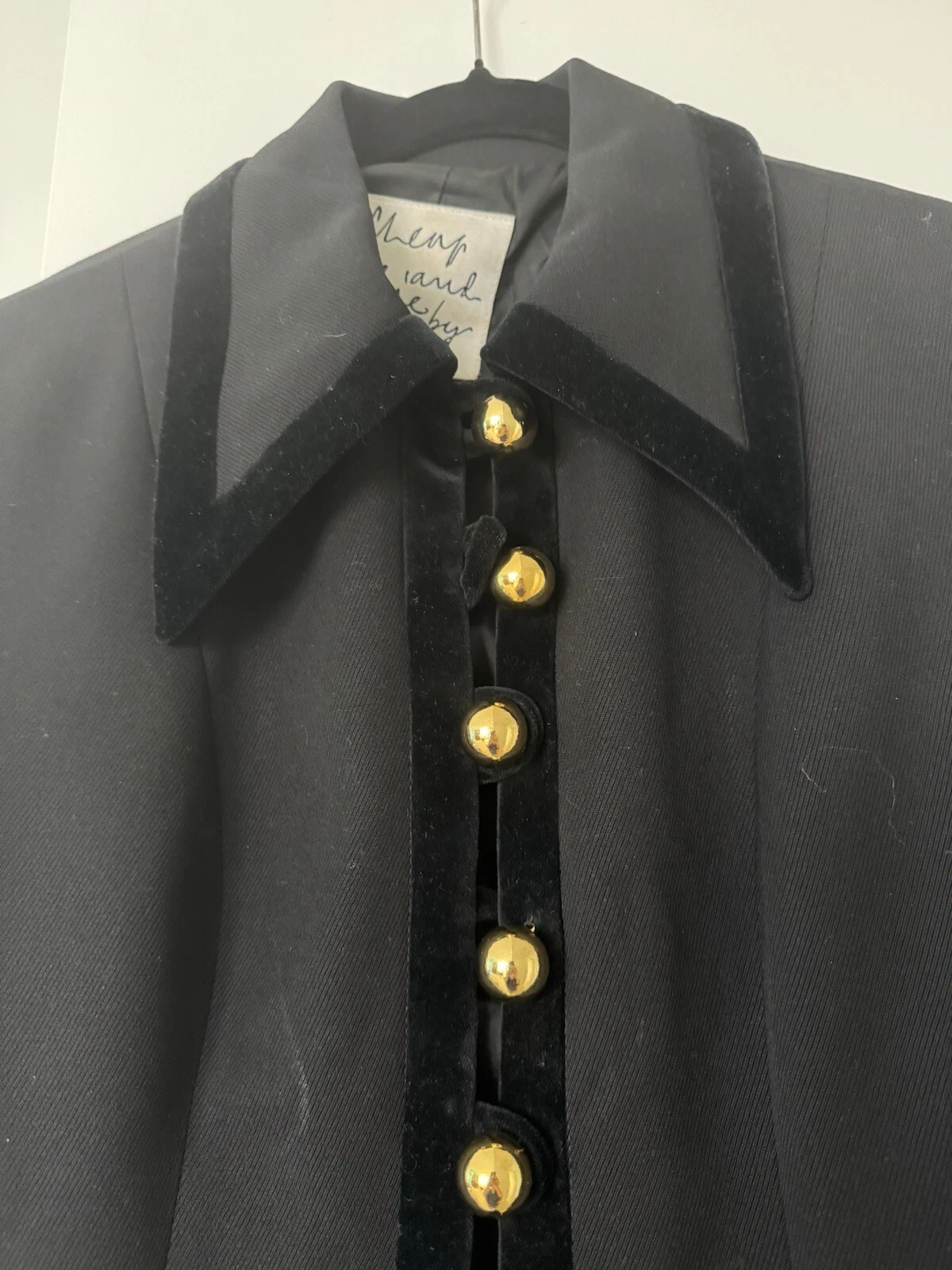 MOSCHINO BLAZER VINTAGE ECONOMICO E CHIC FAVOLOSO COMBINAZIONE DI LANA NERA 10