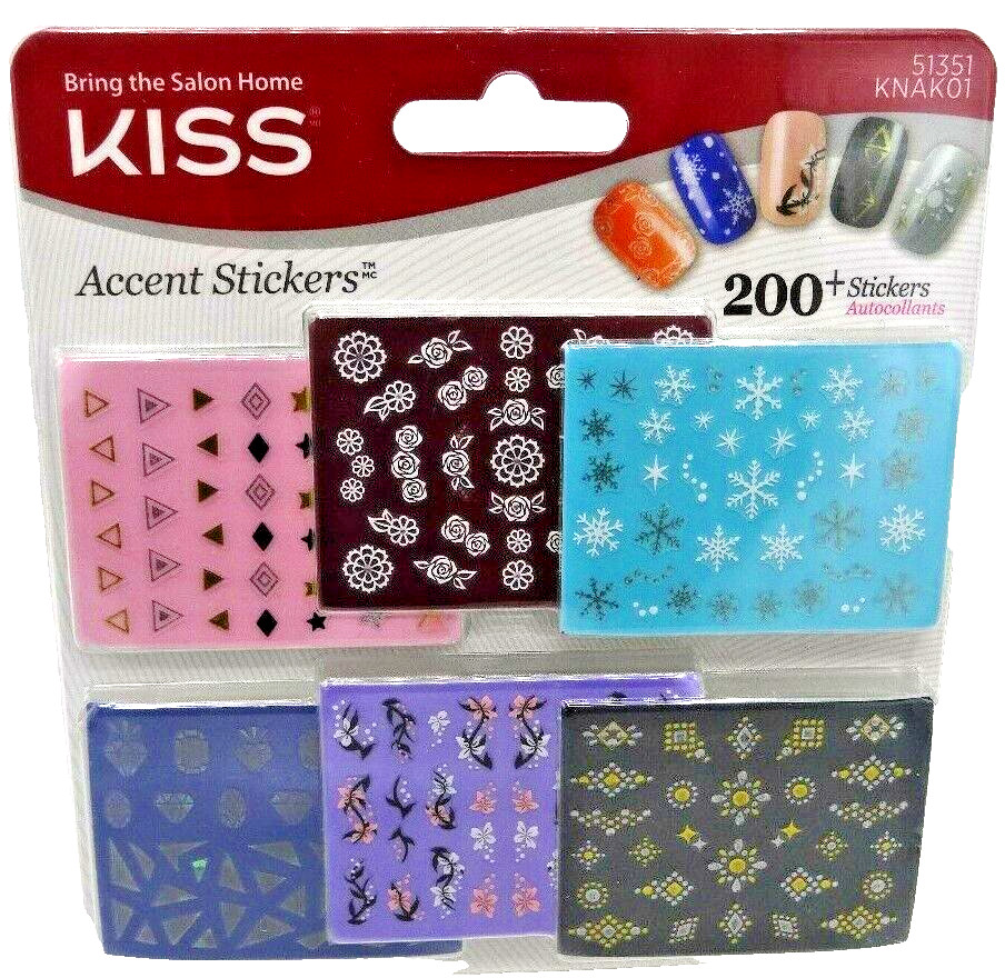 АКЦЕНТНЫЕ НАКЛЕЙКИ ДЛЯ НОГТЕЙ KISS 3D NAIL ART 200 наклеек 51351-Y- ЛОТ ИЗ 24-4800 НАКЛЕЕК 7890₽