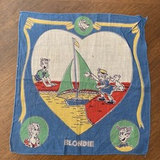 Blondie/ Dagwood Hankie Handkerchief Vintage Funny Papers Comic Characters