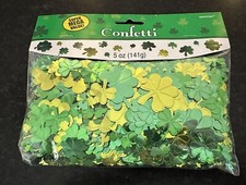 Shamrock Confetti 3 Leaf Clovers By Amscan 5 oz St. Patrick's Day Irish NEW    