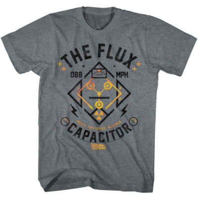 Back To The Future T Shirt Mens NEW FLUX STREETWEAR Graphite Sizes in SM - 5XL