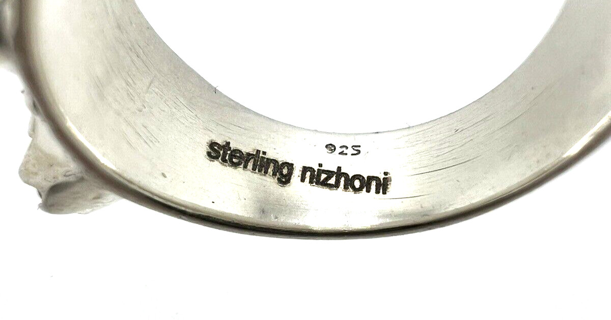 Solid Sterling Silver Nizhoni Trader Turquoise Ri… - image 7