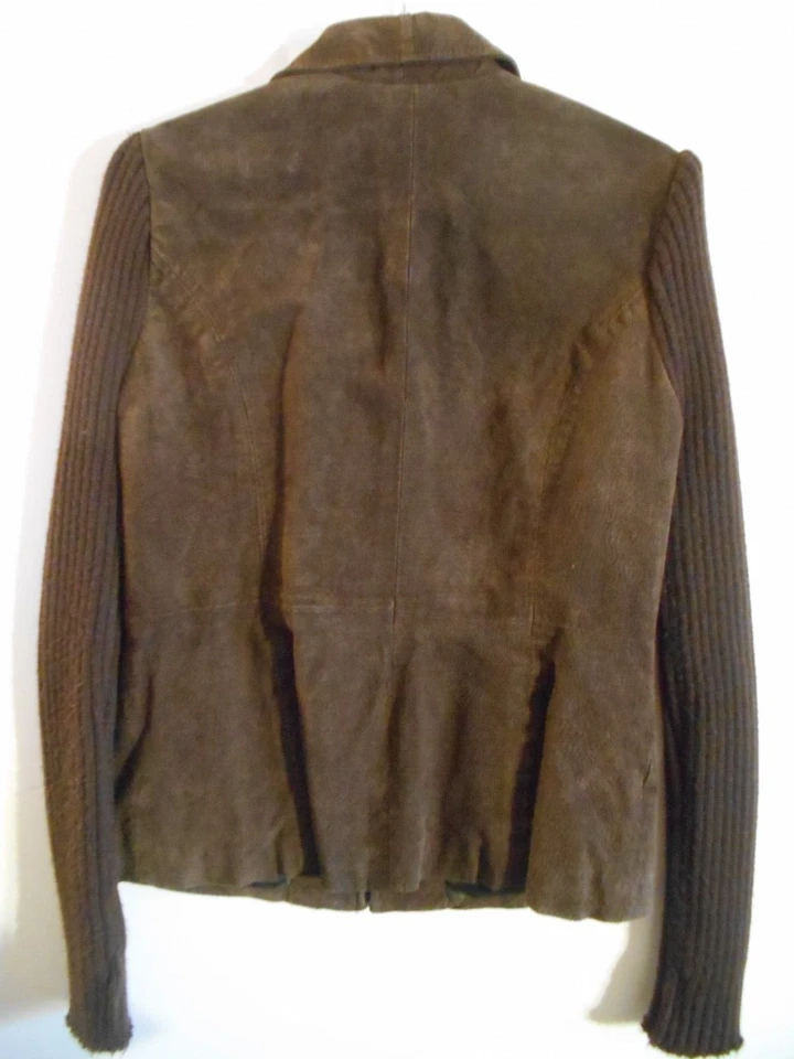 Chaqueta De Colección Marcelle Renne Mujer Marrón Mangas Tejidas Pequeñas Chaqueta Años 90 Y2K Foto 4 de 4