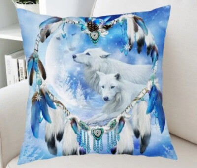 2 Pcs Dream Catcher Bohemia Pattern Luxury Soft Square cushion cover 18''×18'' 