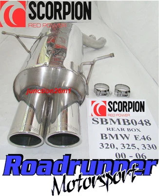 Silenciador trasero de acero inoxidable caja trasera Scorpion SBMB048 BMW 330 E46 (00-06)