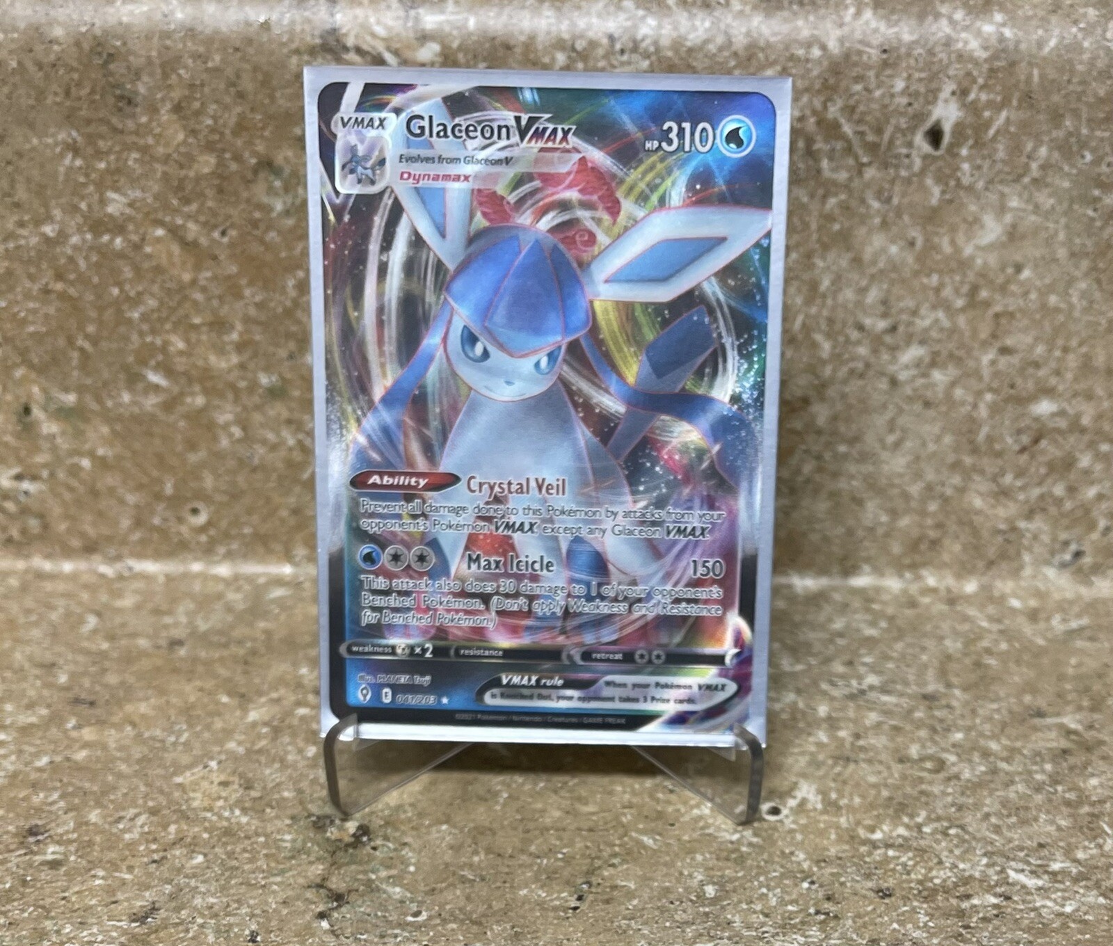 🔥 Glaceon Vmax 041/203 Evolving Skies NM Full Art Ultra Rare SHIPS FAST!