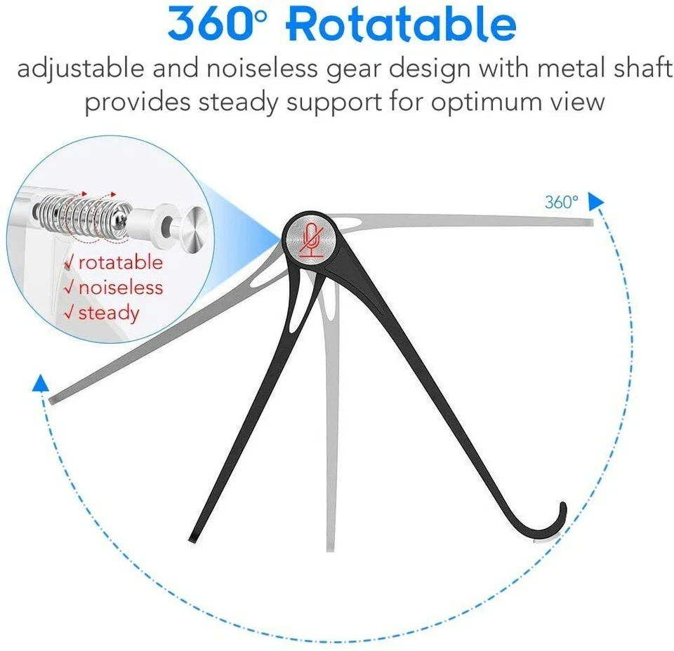Paquete de 2 soportes de escritorio ajustables portátiles para teléfono de escritorio para iPad/iPhone/Tablet Foto 4 de 4