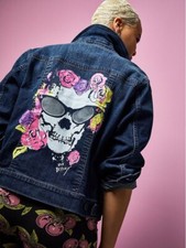 Torrid Betsey Johnson Skull Jacket Dark Denim Nwt New 0x