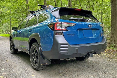 Rally Armor Fits 2022 Subaru Outback Wilderness Black Mud Flap Wild Orange Logo - Picture 3 of 5